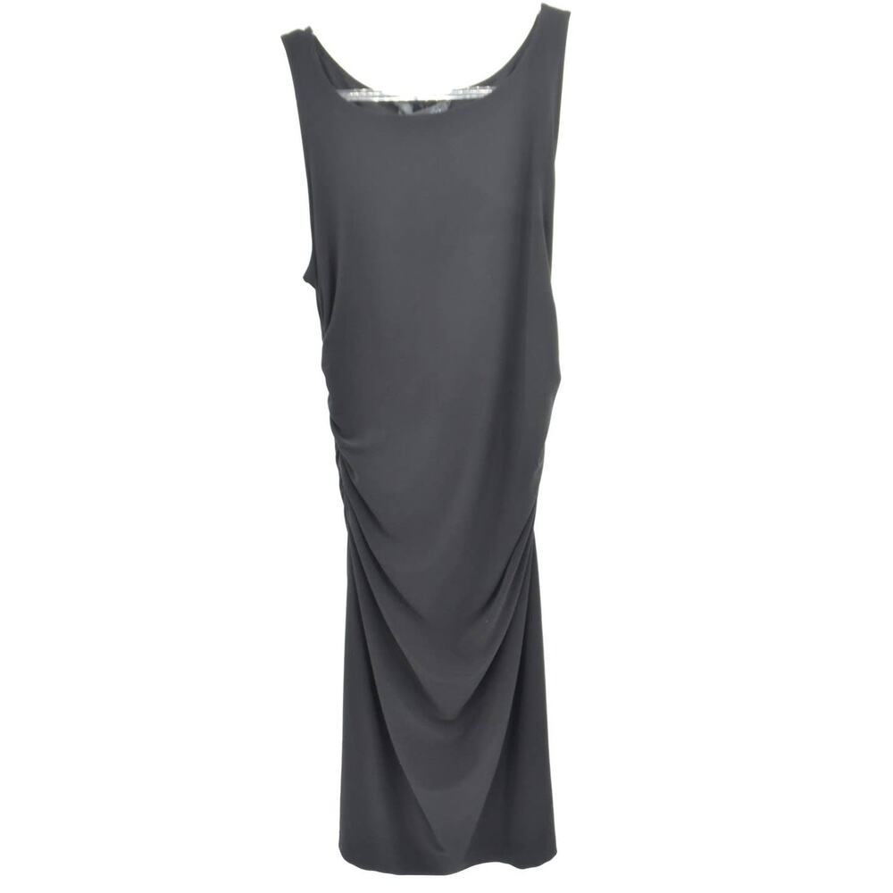 KAMALIKULTURE Black Shirred Waist Sleeveless Fitted Dress Womens XL